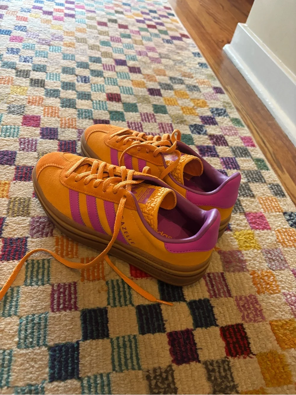 Adidas Gazelle Suede Sneakers in Orange & Pink size 6